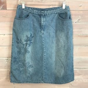 💛4/$15 Sonoma Jean Skirt Flowers Size 8